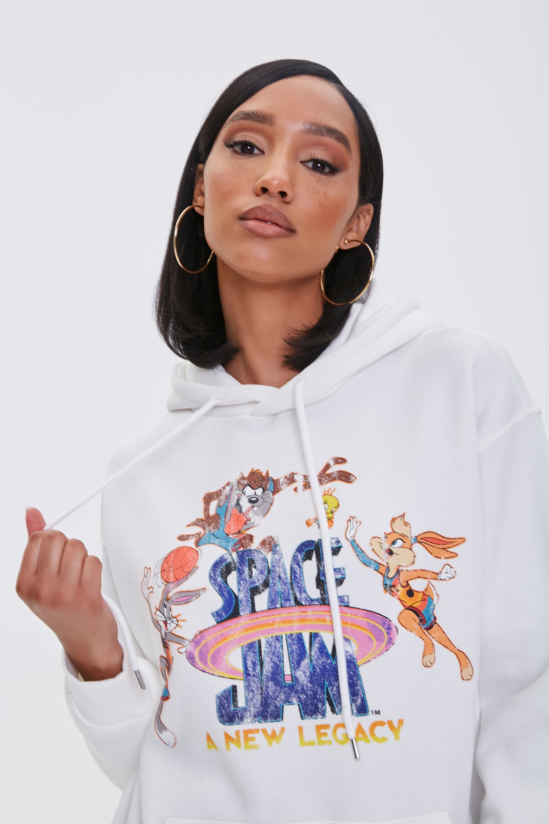Whitemulti Space Jam Lace-Up Hoodie