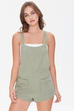 Green Fitted Square-Neck Romper