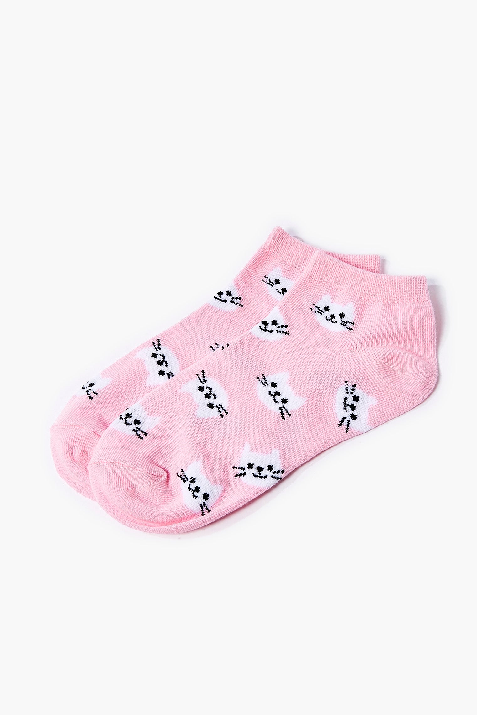 Pinkmulti Cat Print Ankle Socks 1