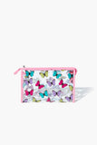 Clear/multi Butterfly Print Makeup Bag