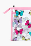 Clear/multi Butterfly Print Makeup Bag 2
