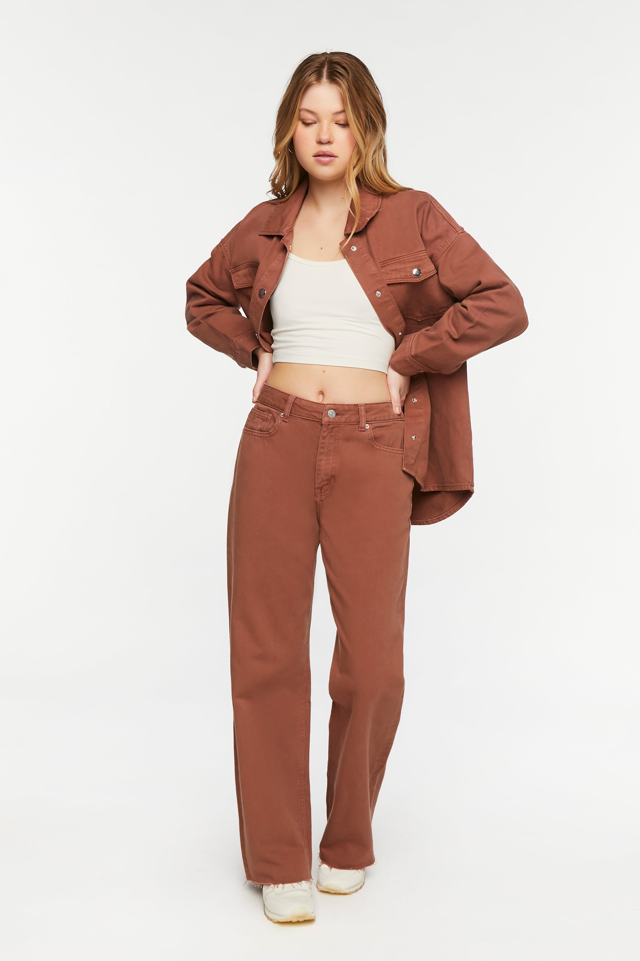 Brown Recycled Cotton 90s-Fit High-Rise Jeans