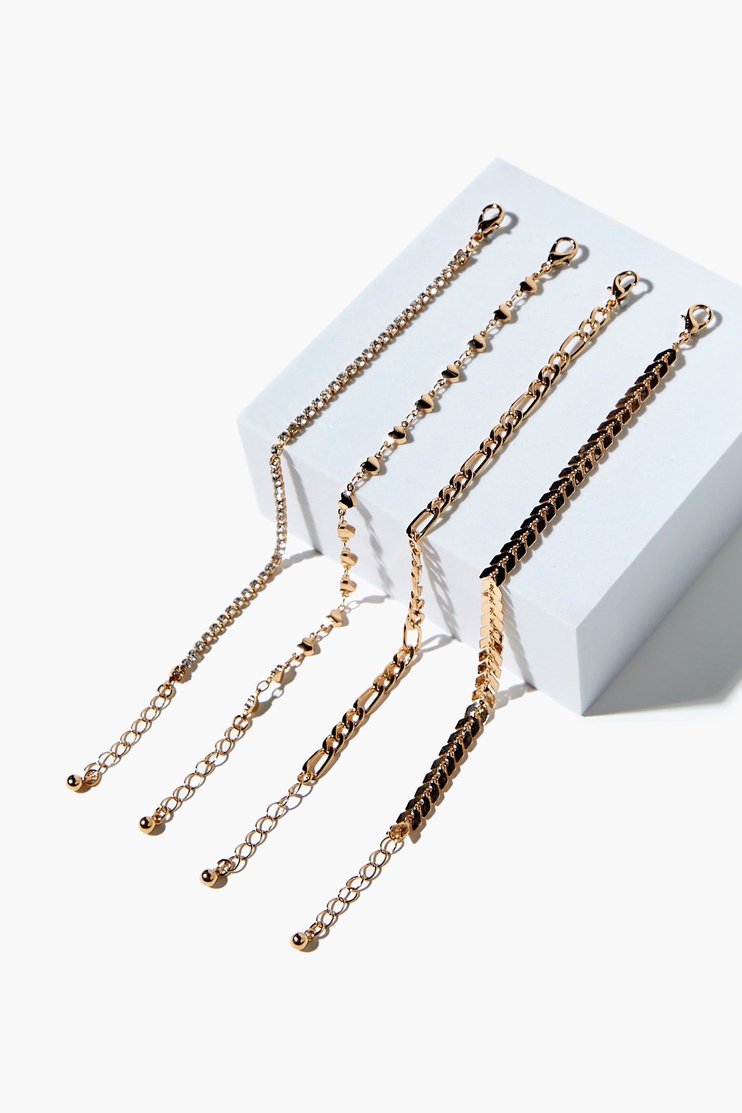 Gold Assorted Chain Bracelet Set