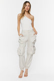 Neutral grey Ruched Pocket Joggers 4