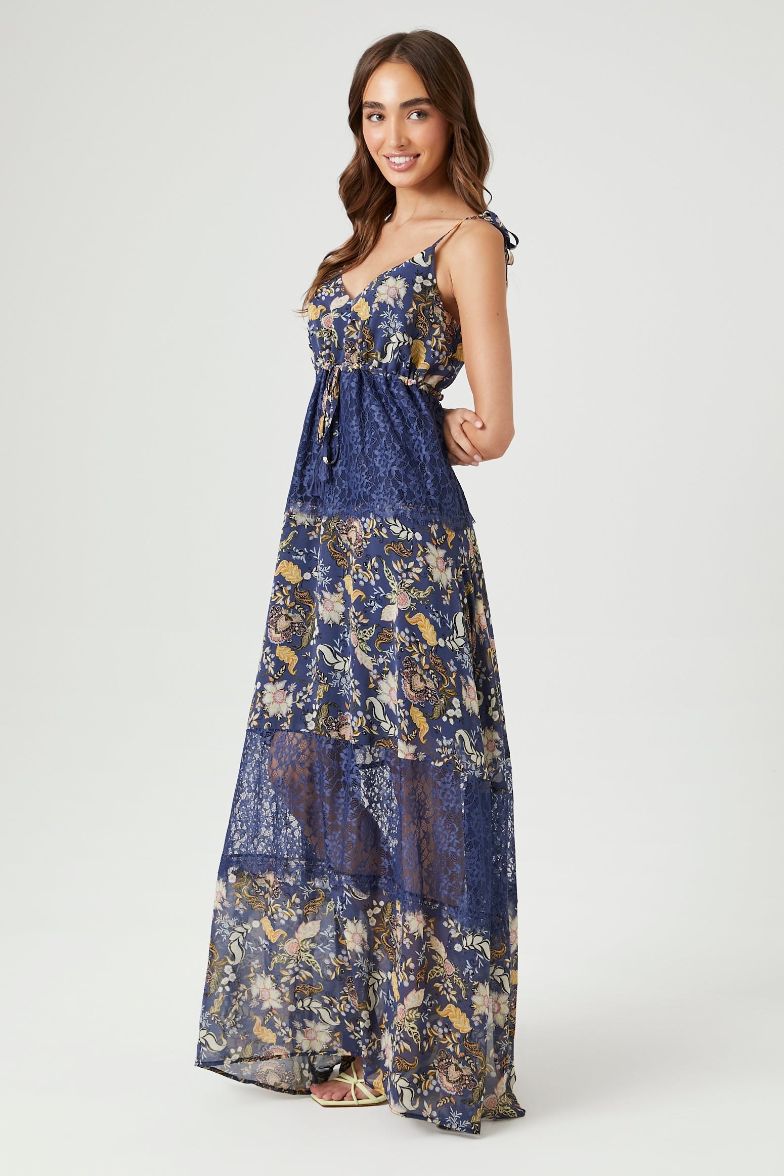Bluemulti Chiffon Ornate Print Maxi Dress 1
