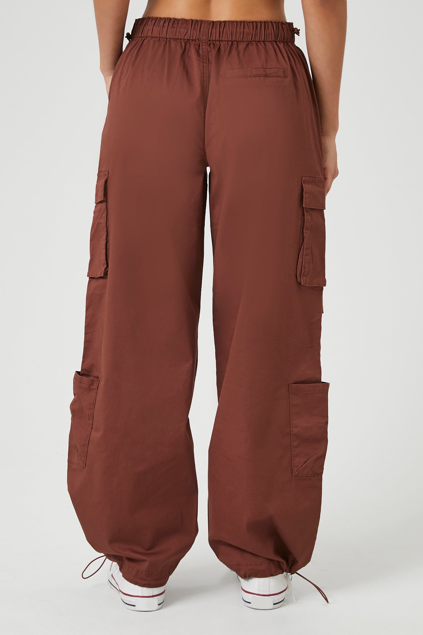Brown Wide-Leg Cargo Parachute Pants 3