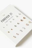 Goldsilver CZ & Faux Pearl Earring Set 1