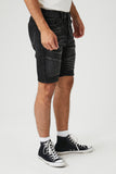 Black Denim Moto Shorts 2