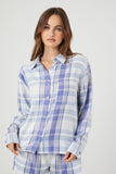 Bluemulti Plaid Flannel Pajama Shirt