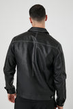 Blackwhite Faux Leather Trucker Jacket 2