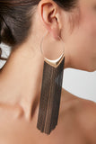 Goldblack Chain Fringe Duster Earrings