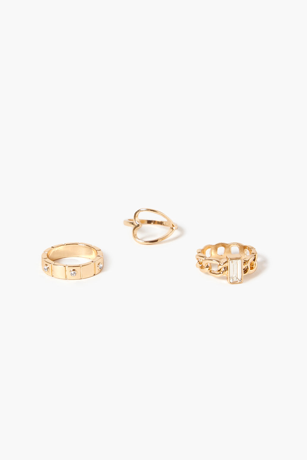 Goldclear Rhinestone Ring Set