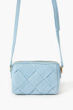 Blue Faux Suede Basketwoven Bag 1