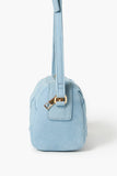 Blue Faux Suede Basketwoven Bag 3
