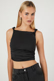 Black Knotted Crop Top