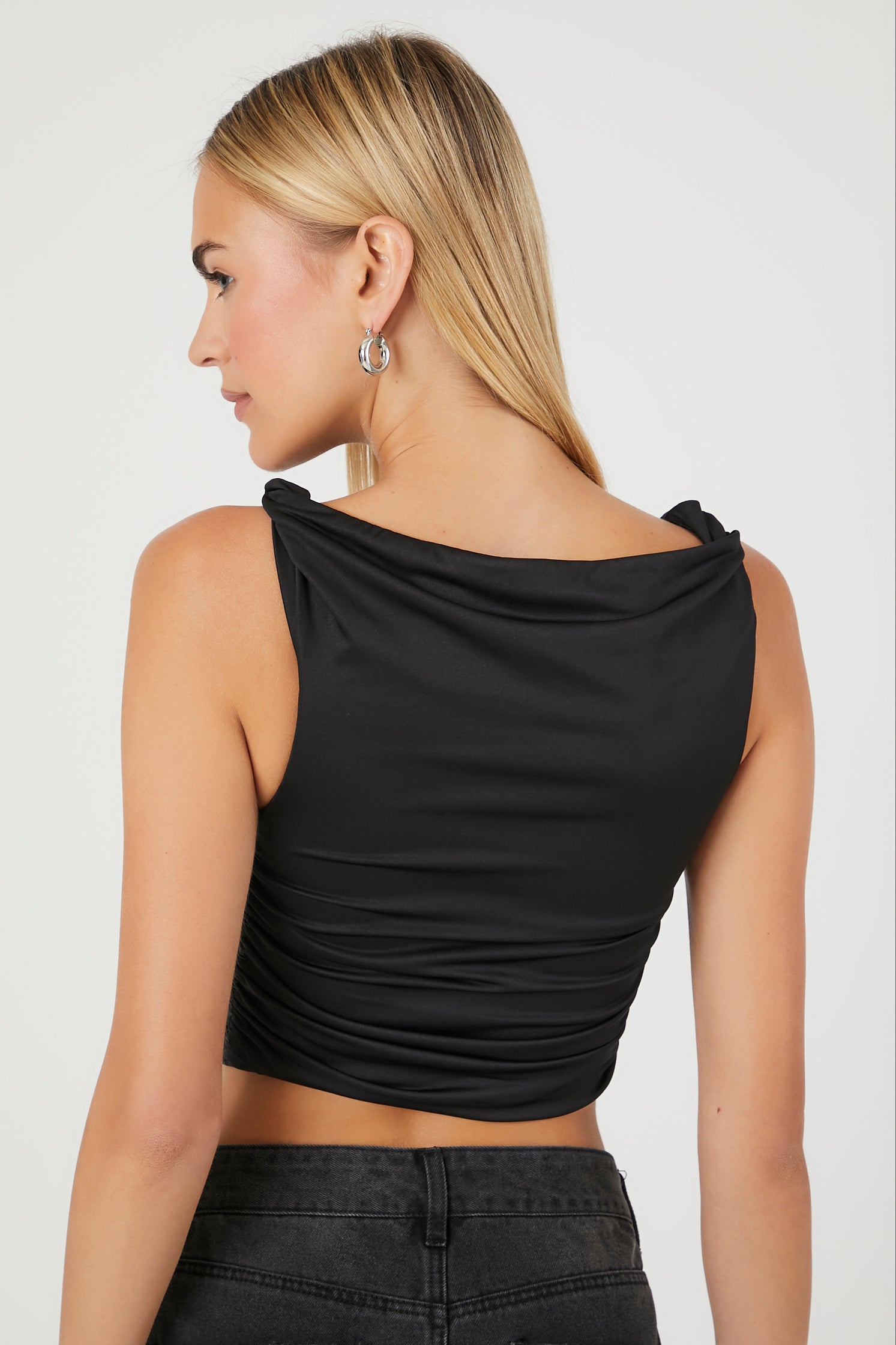 Black Knotted Crop Top 2