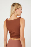 Brown Knotted Crop Top 2