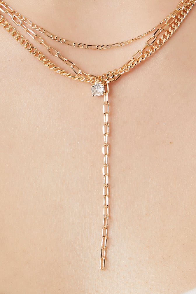 Gold Layered Y-Chain Necklace 1