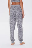 Grey Charcoal Leopard Print Lounge Pants 3