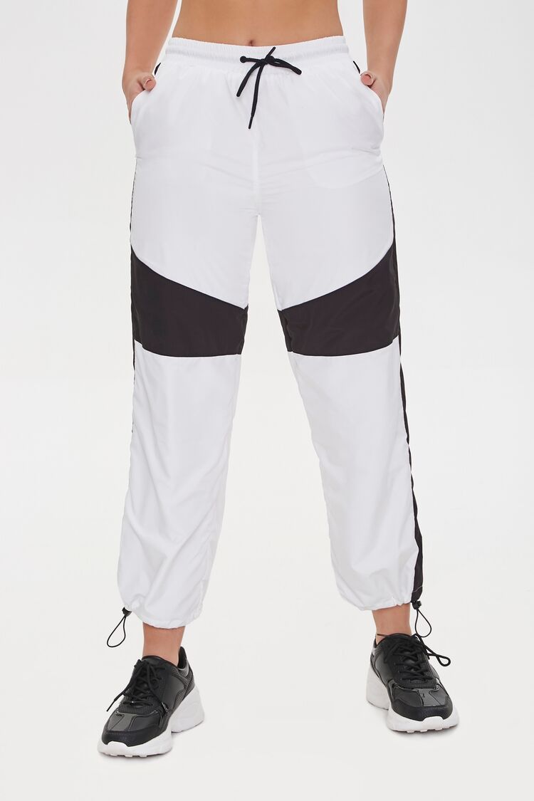  Black White Colorblock Windbreaker Pants 1