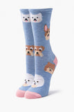 Blue Pink Dog Print Sock Set