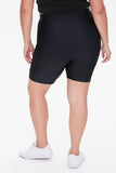 Black Plus Size Striped-Trim Biker Shorts 4