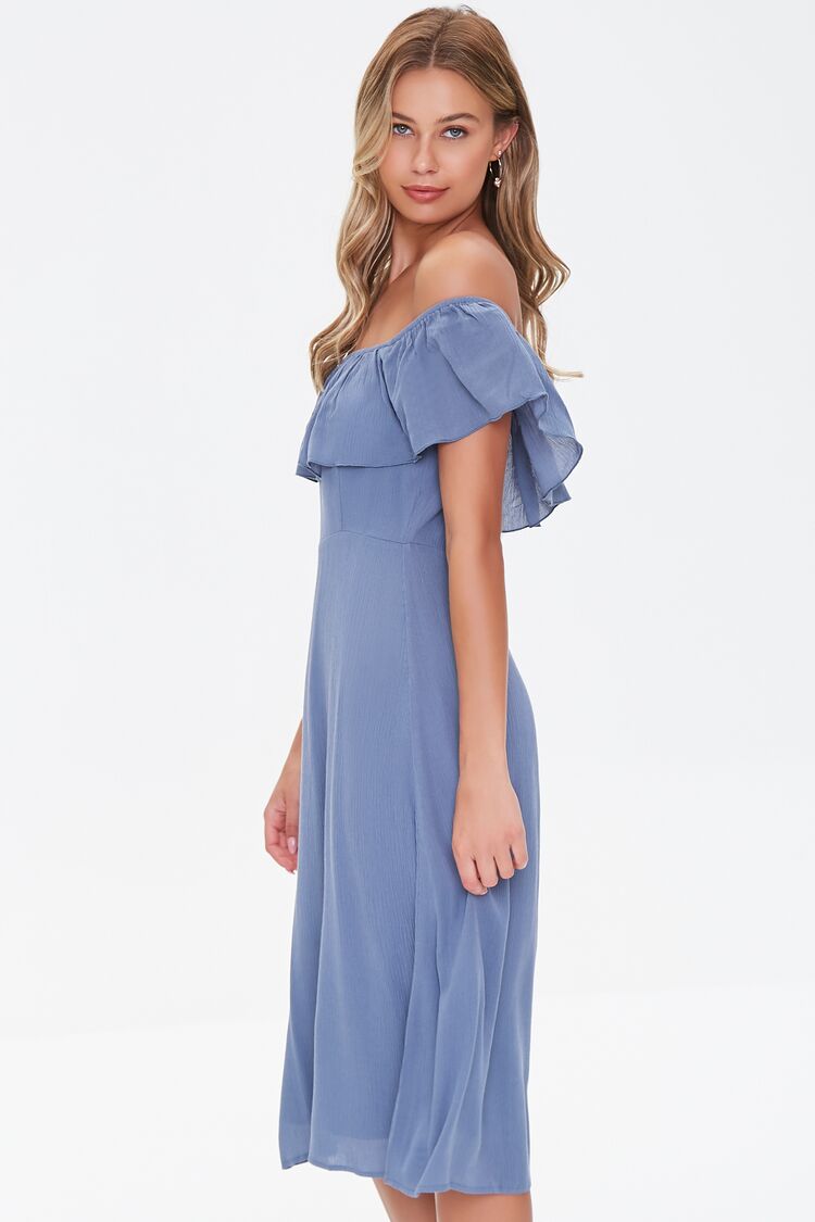 Blue Off-the-Shoulder Dress 2