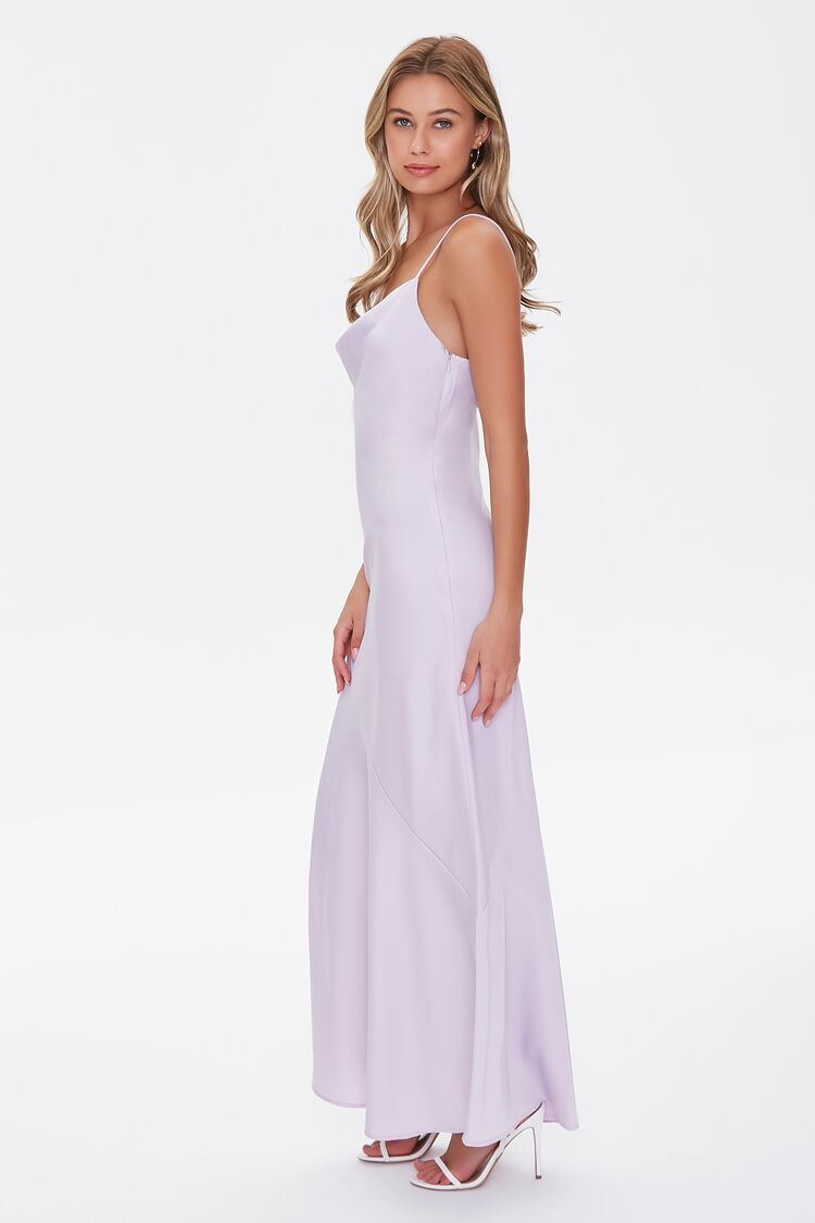Lilac Satin Cowl Maxi Dress 3
