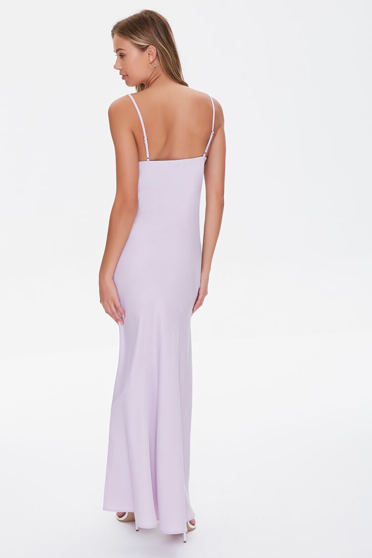 Lilac Satin Cowl Maxi Dress 2