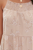 Taupe cream Floral Print Mini Dress 2