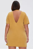 Mustard Plus Size Mini T-Shirt Dress 3