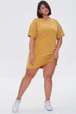 Mustard Plus Size Mini T-Shirt Dress
