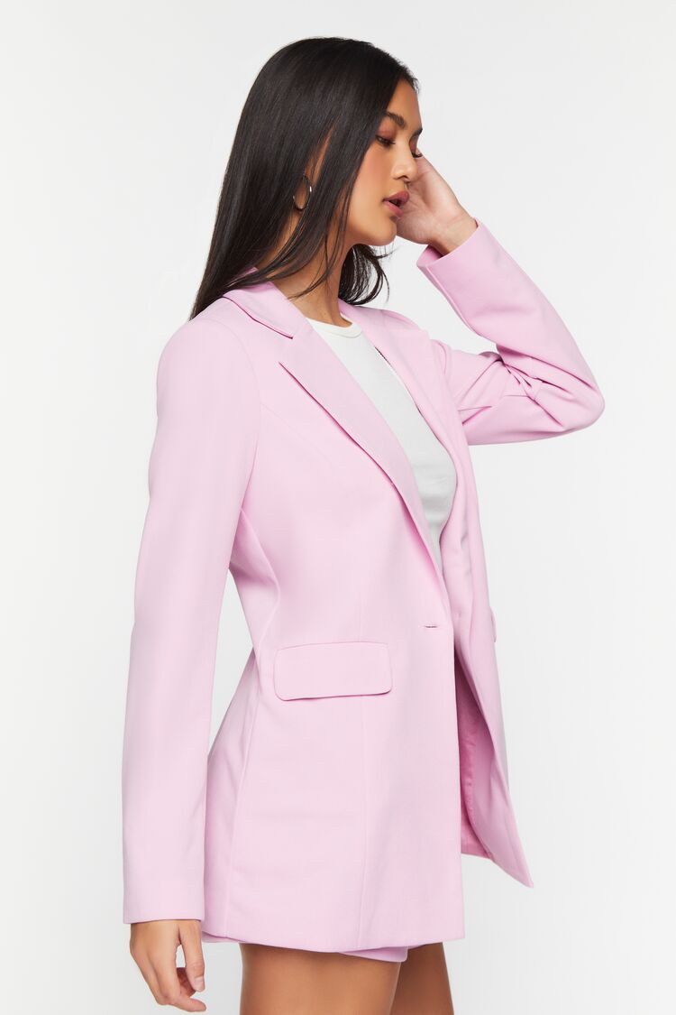 Pink Notched Buttoned Blazer 3