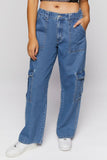 Medium Denim Cargo Pocket Jeans 1