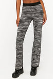 Black/ White Zebra Print Flare Pants 1