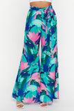 Bluemulti Abstract Floral Wide-Leg Pants  1