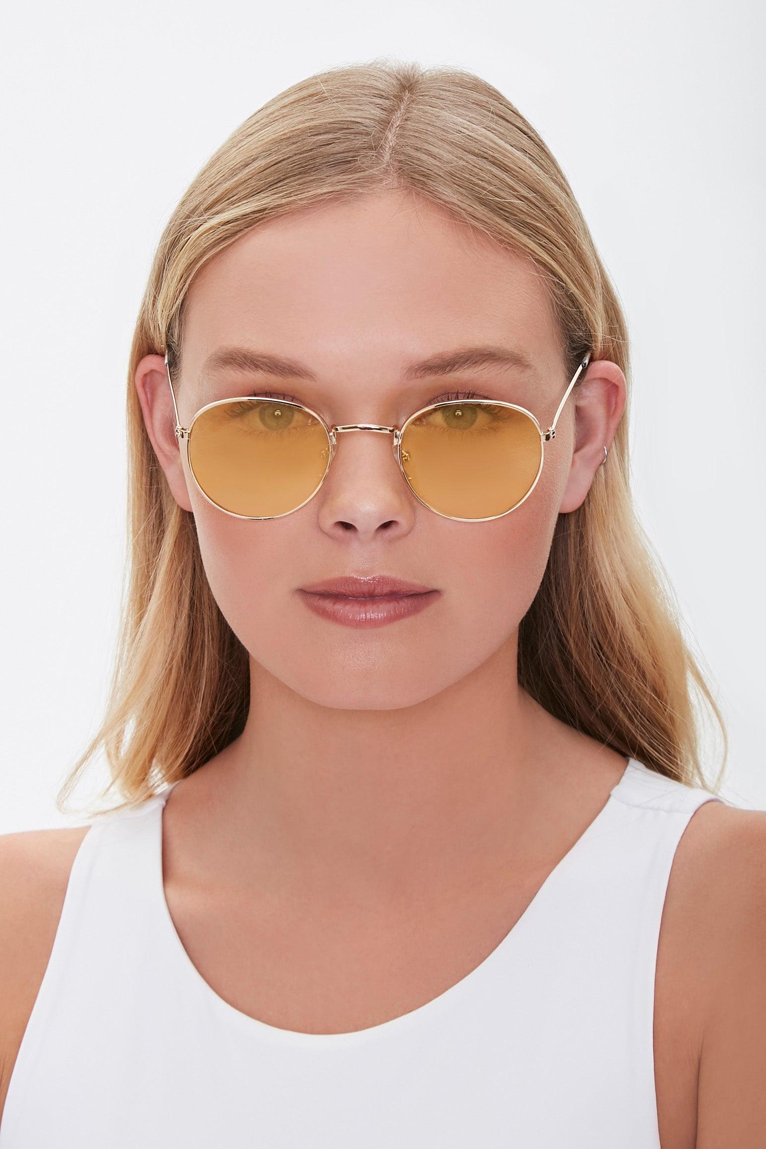 Goldyellow Round Tinted Sunglasses 1