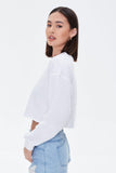 White French Terry Drop-Sleeve Pullover 2
