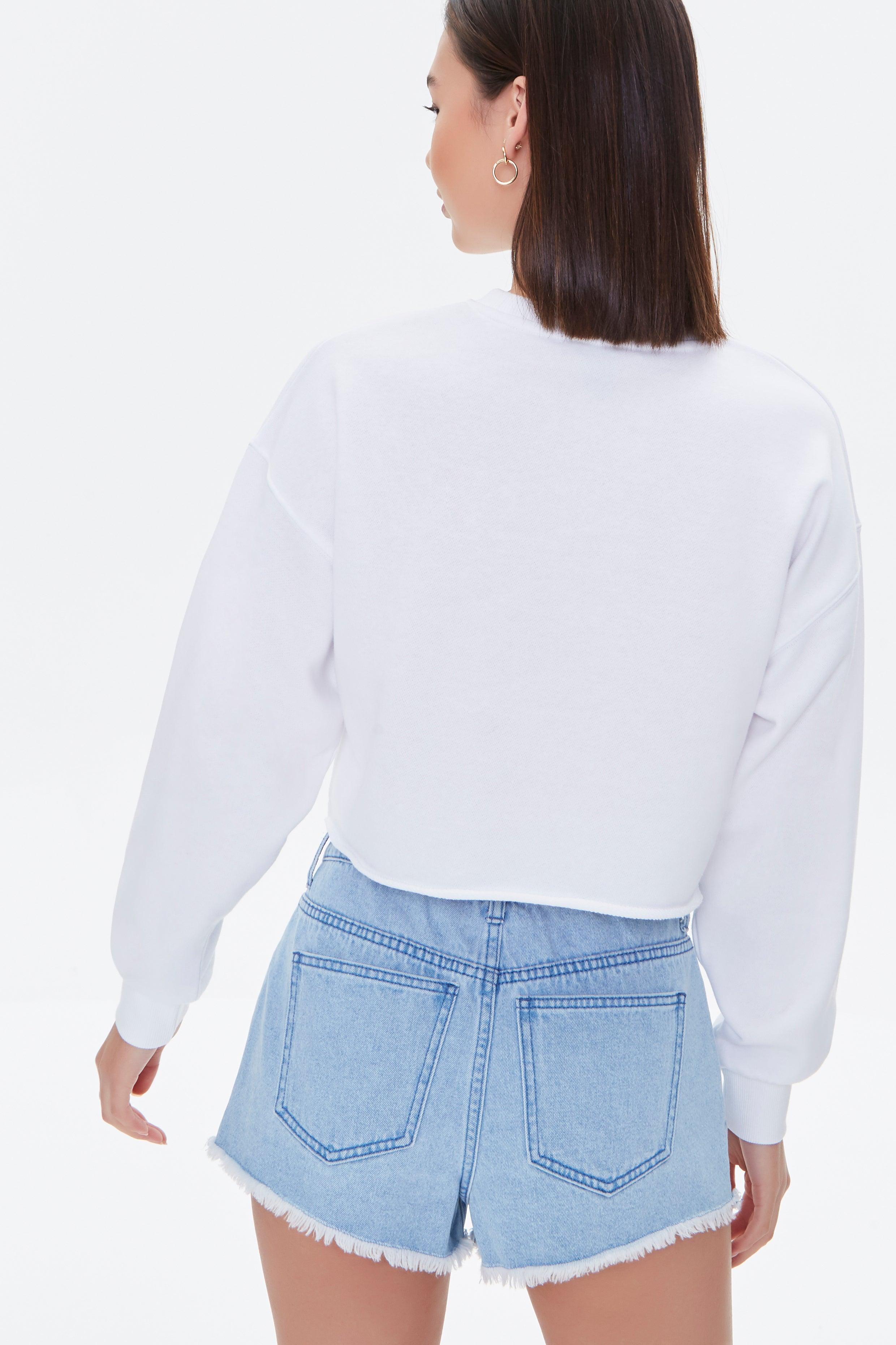 White French Terry Drop-Sleeve Pullover 1