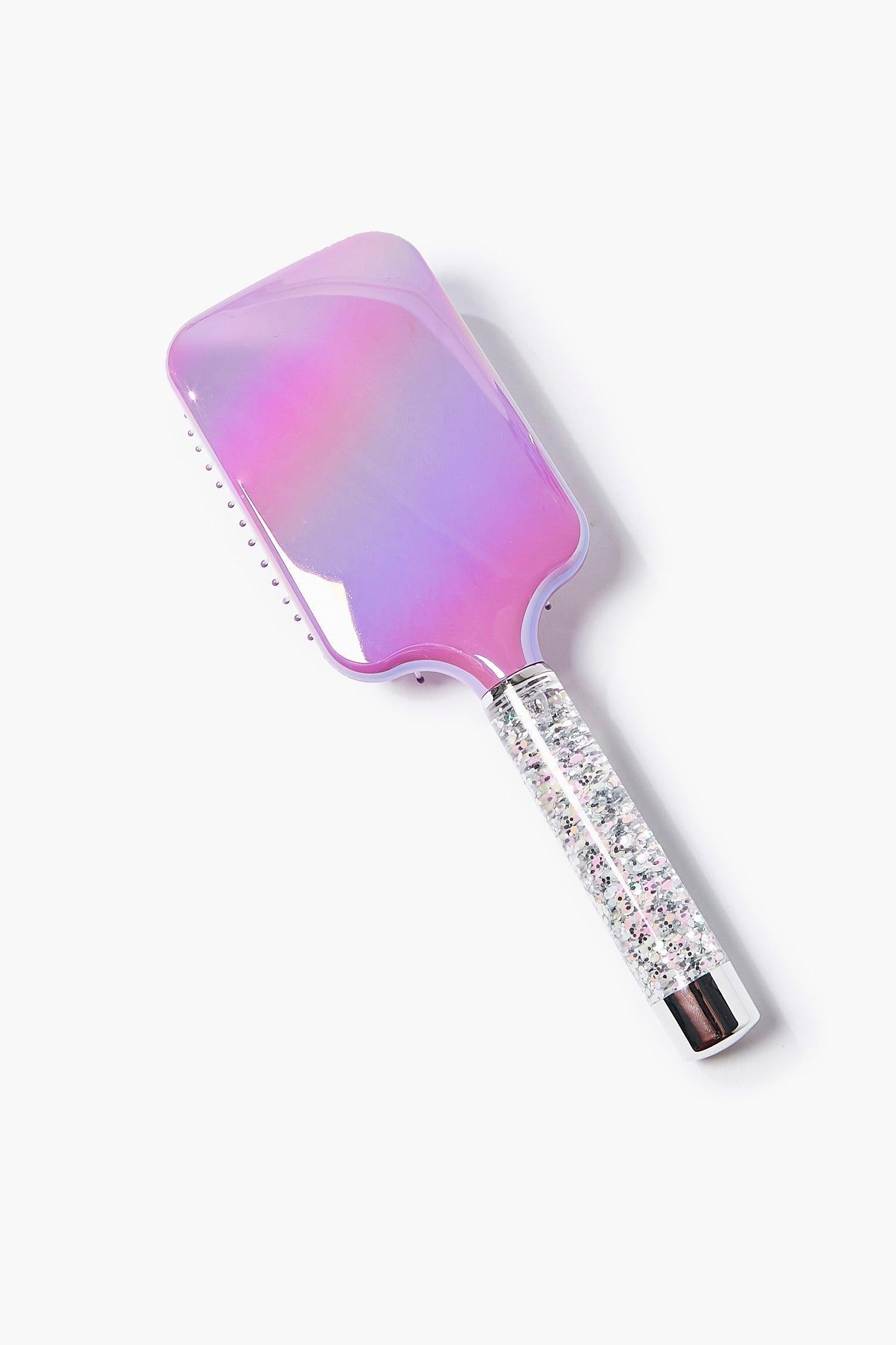 Purplemulti Glitter Square Paddle Hair Brush 2