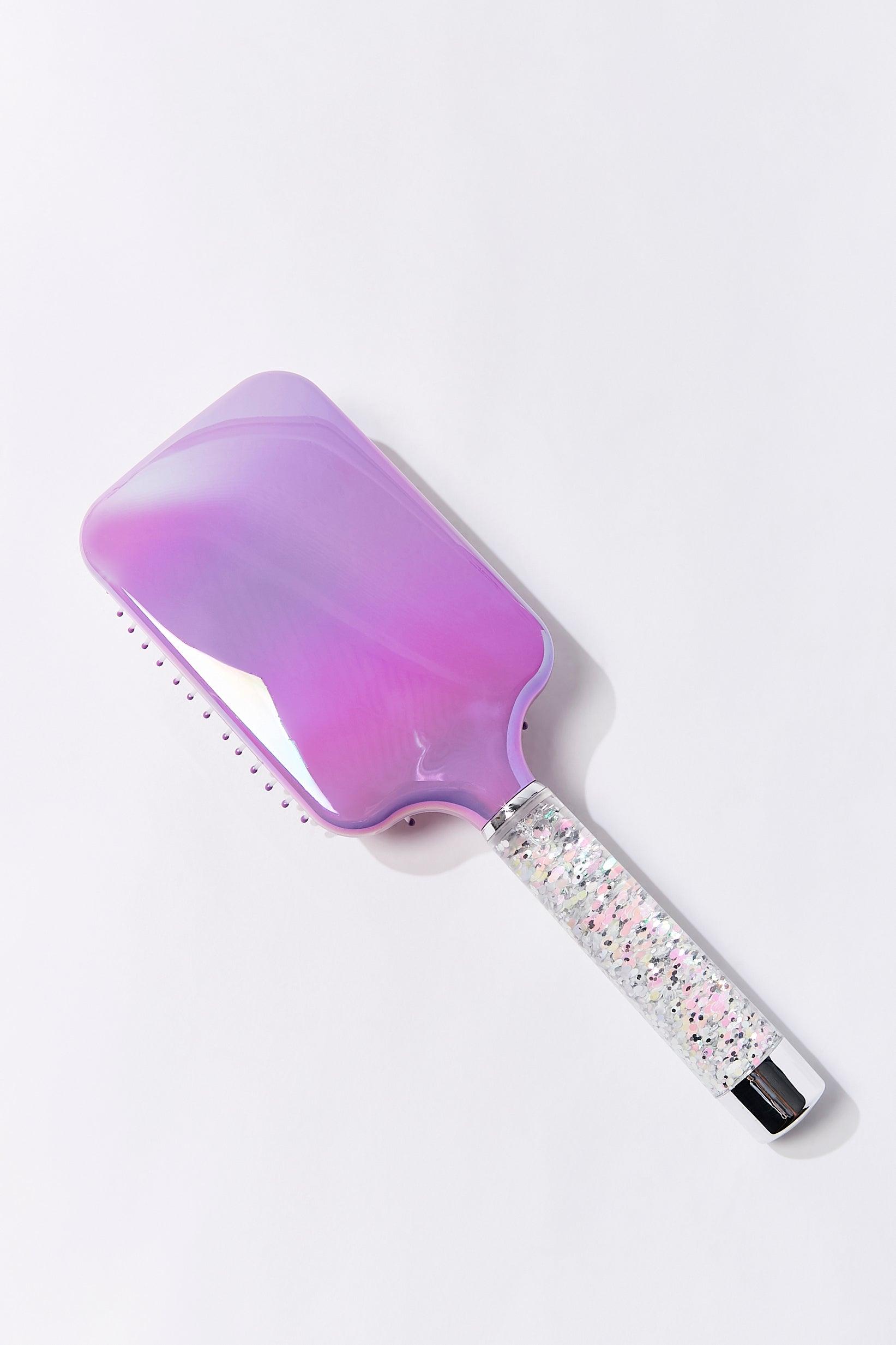 Purplemulti Glitter Square Paddle Hair Brush  2