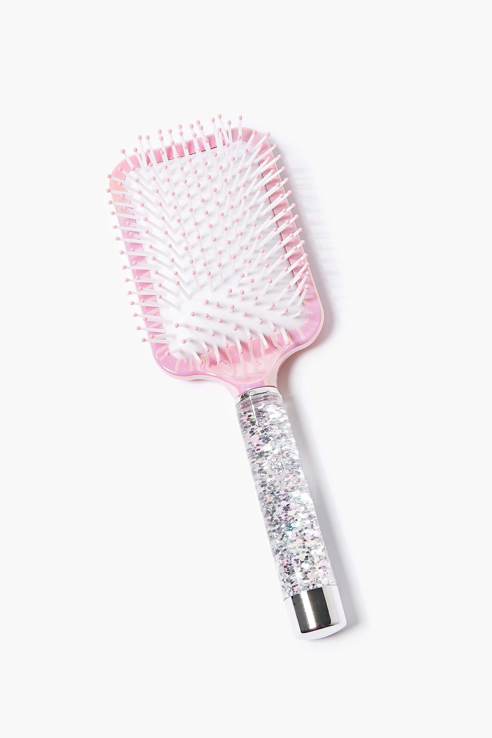 Pinkmulti Glitter Square Paddle Hair Brush 