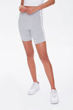 Heathergreywhite Side-Striped Biker Shorts 2