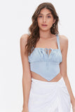 Dustyblue Ruched Crop Top 
