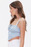 Dustyblue Ruched Crop Top 1