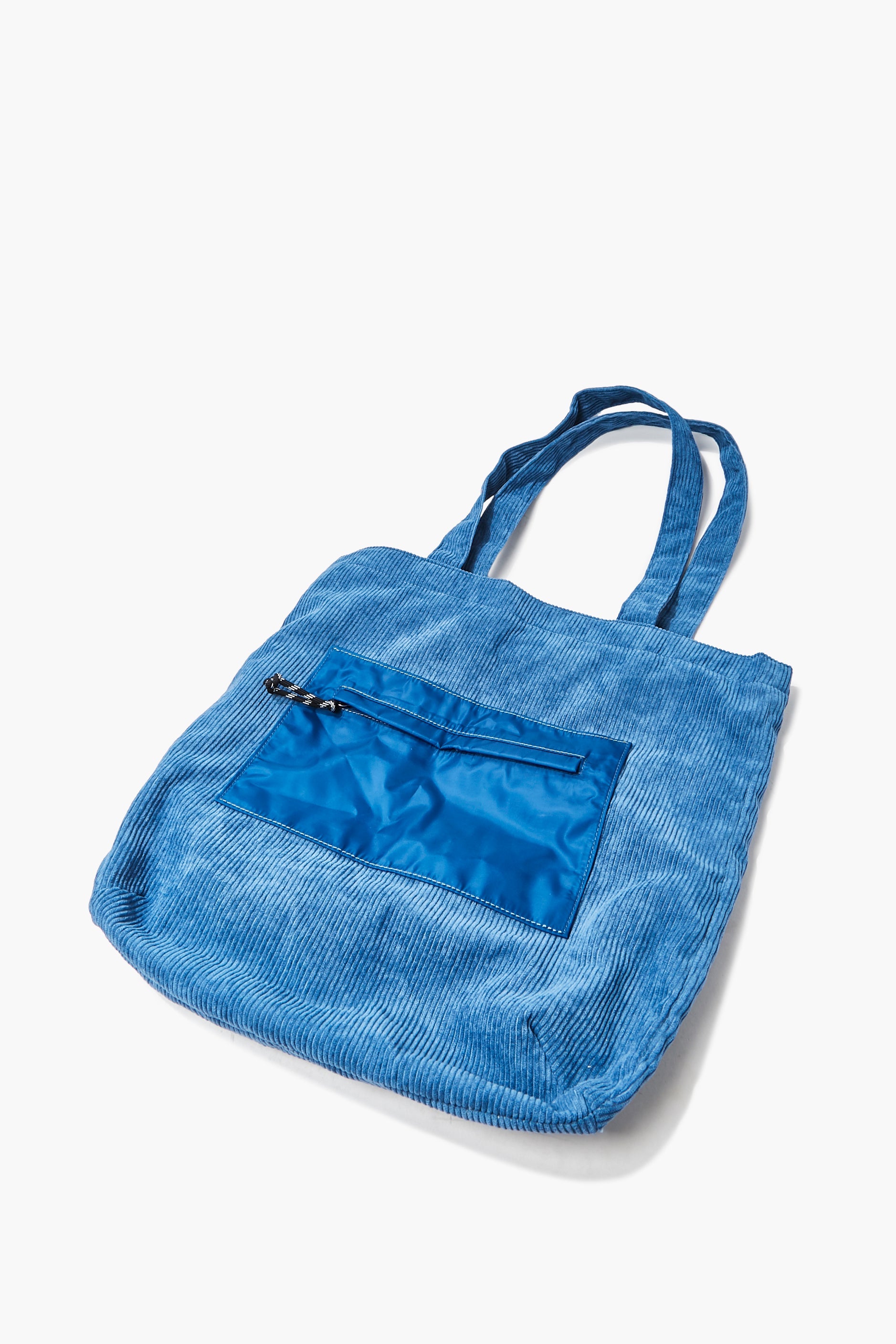 Blue Zip-Pocket Tote Bag 