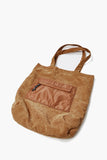 Brown Zip-Pocket Tote Bag 
