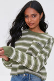 Olivemulti NYC Graphic Striped Pullover 