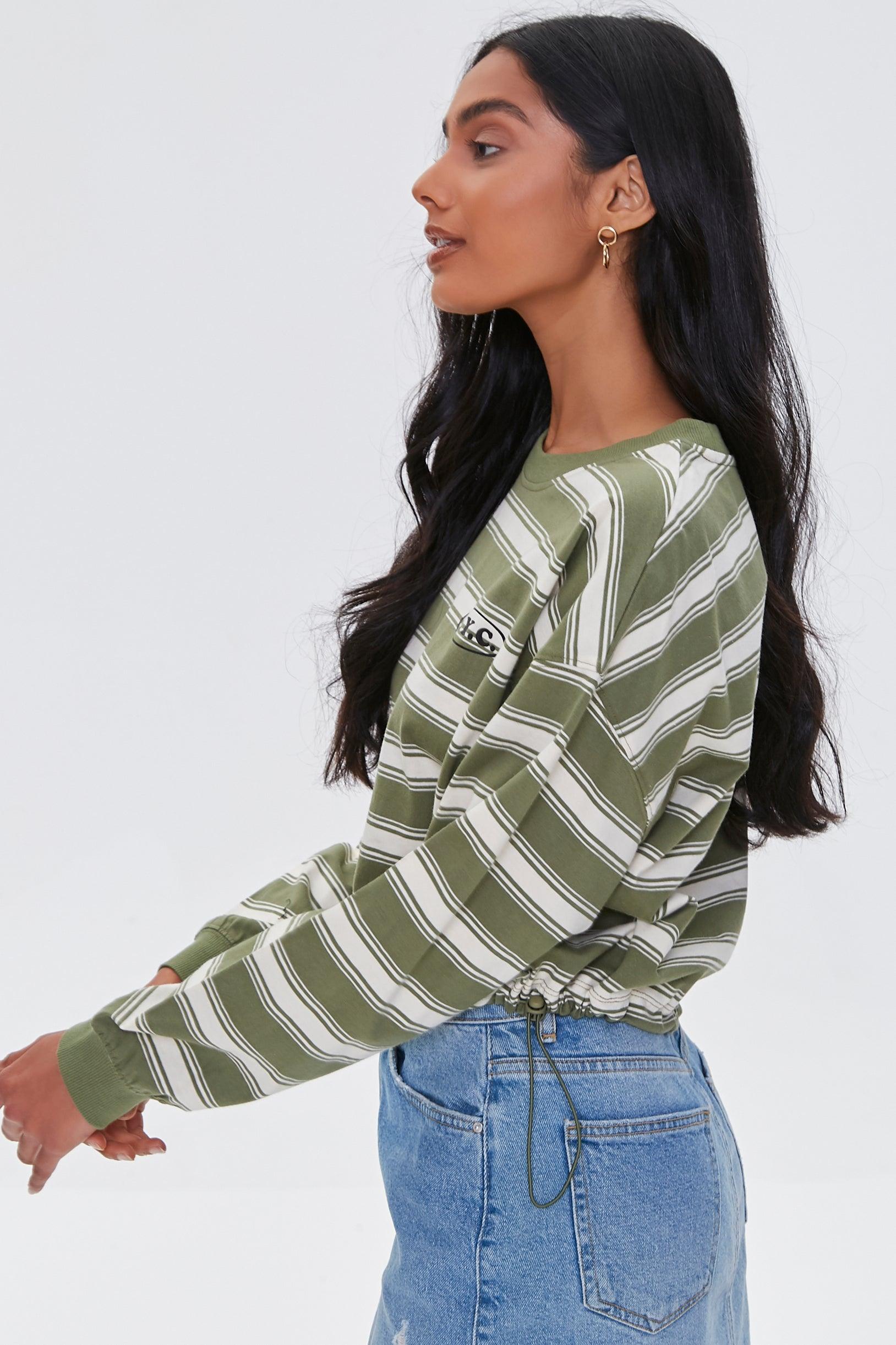 Olivemulti NYC Graphic Striped Pullover 3