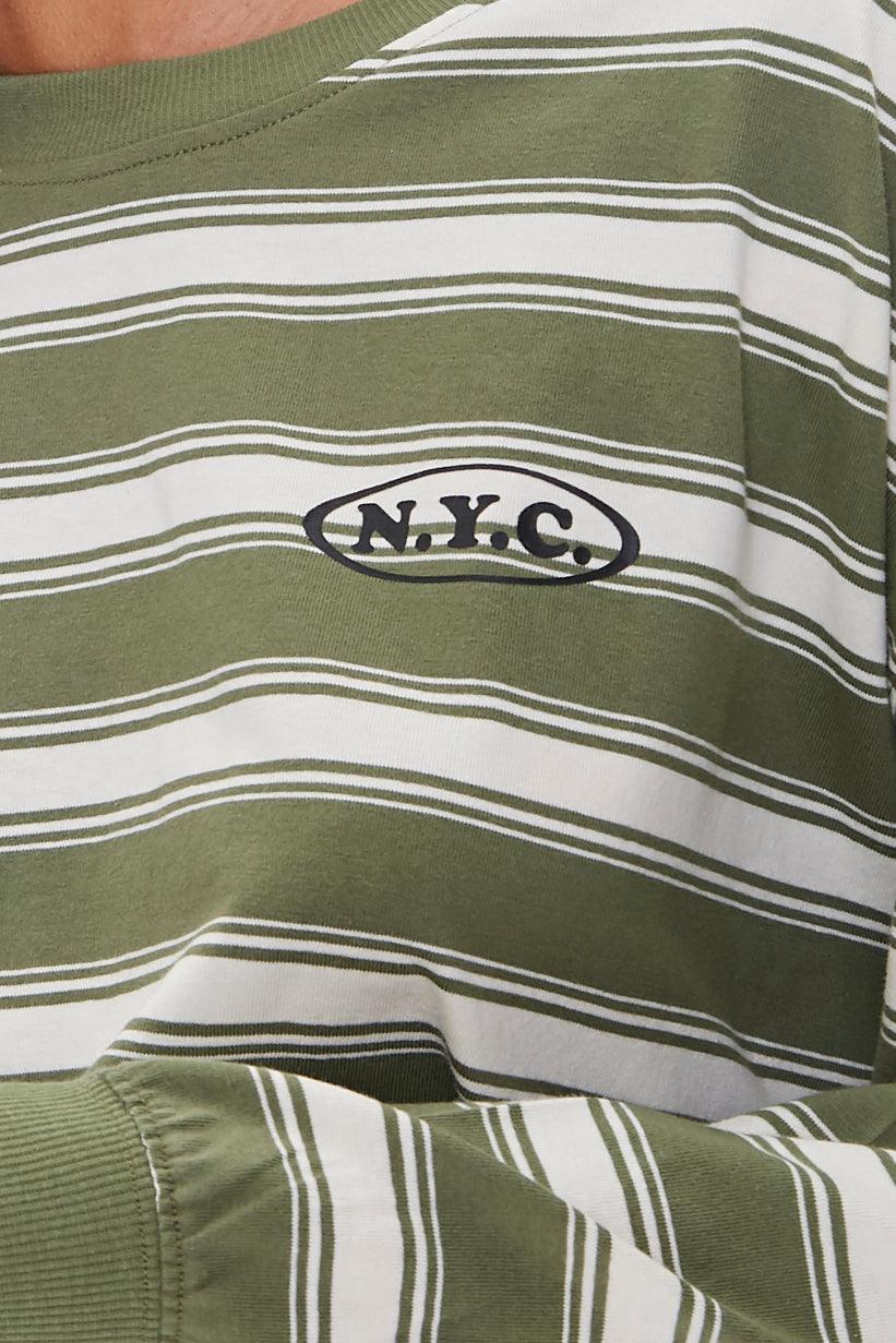 Olivemulti NYC Graphic Striped Pullover 4